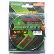 Шнур BratFishing ESPIRIT GREEN, зелений, плетіння 8 ниток, 100м., діаметр 0,10мм
