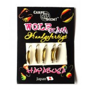 Мормишка для риби, вольфрамова, Carpe Diem, Cупер Банан, 0,3г, гачок №14, 5 шт в уп., Gold
