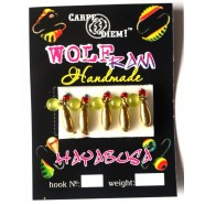 Мормишка Carpe Diem Ризький банан кр.№14 5шт Gold CAT eye 3mm 0,8 g 025-030-1