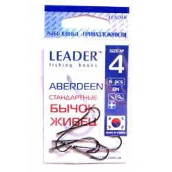 Гачки Leader ABERDEEN BN, №4, (7шт-6шт)