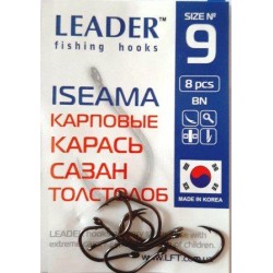 Гачки для риболовлі Leader ISEAMA BN, № 9 (8шт.)