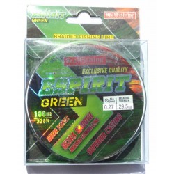Шнур BratFishing ESPIRIT GREEN, зелений, плетіння 8 ниток, 100м., діаметр 0,27мм