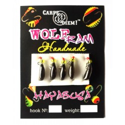 Мормишка Carpe Diem, вольфрамова, Ризький банан кр.№14 5шт Black з ланцюжком 3mm 0,8 g 025-030-1