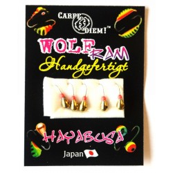 Мормишка вольфрамова Carpe Diem Крапля з отвором кр. № 18 5шт Gold 3mm 0,4 g 022-030-1