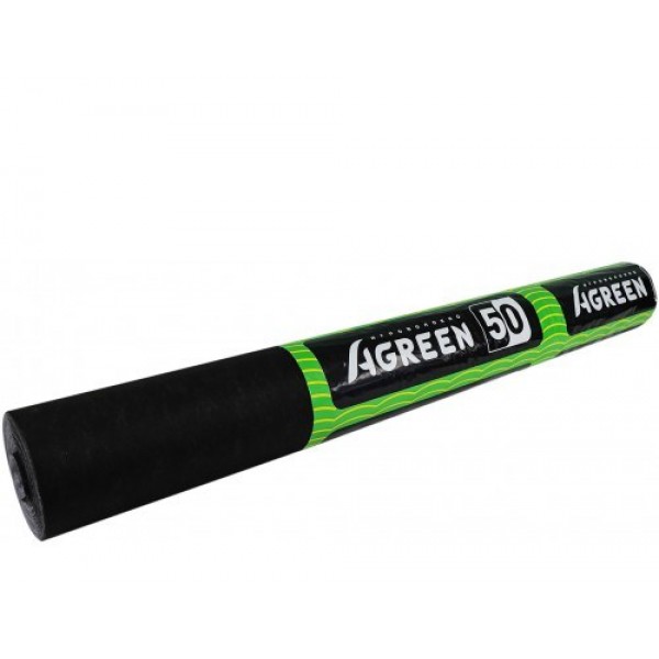 Агроволокно чорне Agreen щільність 50г/м.кв., ширина 1,6м, рулон 100м. Агроволокно чорне Agreen щільність 50г/м.кв., ширина 1,6м, рулон 100м.