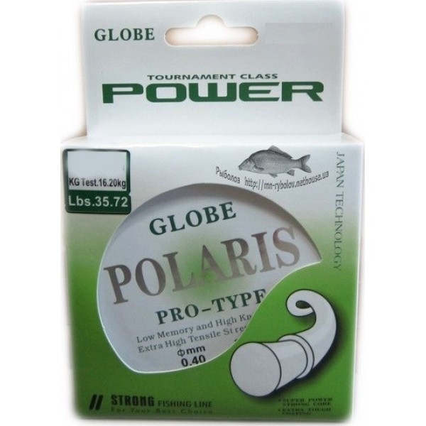 Леска Globe Polaris (0,10-0,25мм), 30м, диаметр 0,12мм