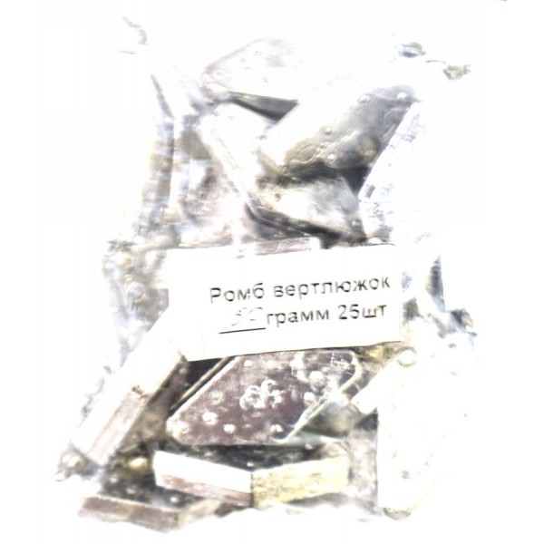 Вантаж для риболовлі Ромб з вертлюгом, вага 50г Вантаж для риболовлі Ромб з вертлюгом, вага 50г