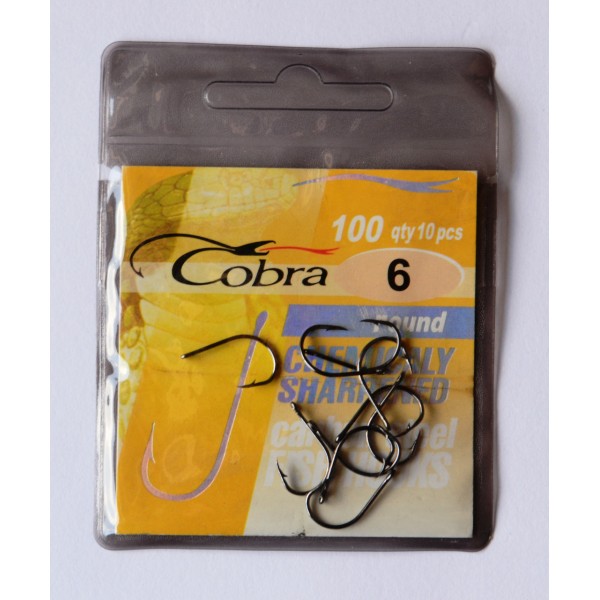 Рибальські гачки Cobra round, 10шт, розмір № 6 Рибальські гачки Cobra round, 10шт, розмір № 6