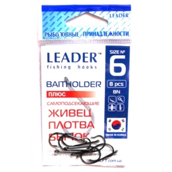 Гачки Лідер BAITHOLDER BN, № 6 (8шт.)