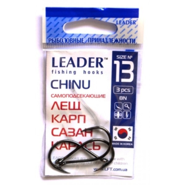 Крючки Leader CHINU BN, № 13 (3шт.)