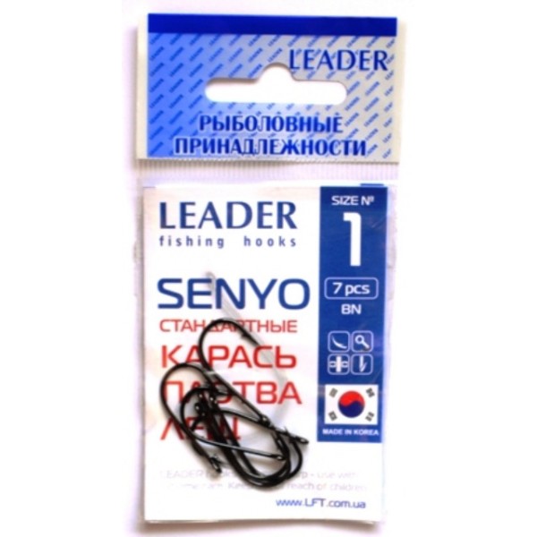 Рыболовные крючки Leader SENYO BN, № 1 (7шт.)