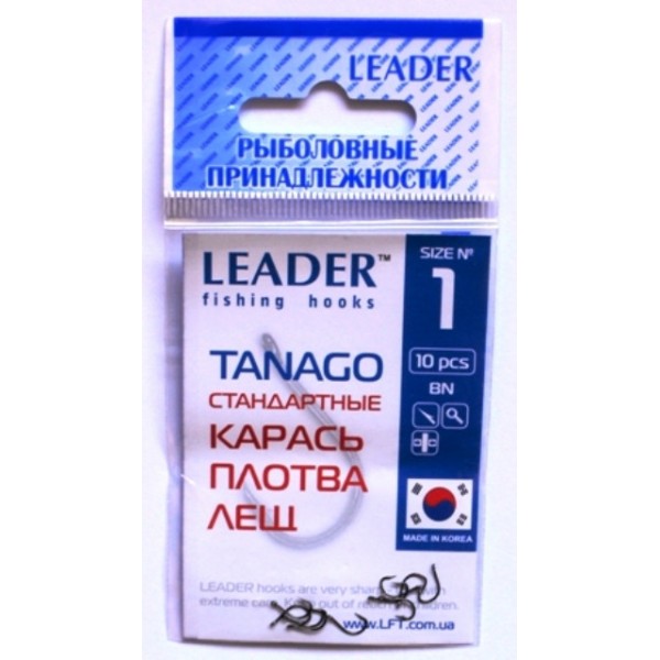 Крючки для рыбной ловли Лидер TANAGO BN, № 1 (10шт.) Крючки для рыбной ловли Лидер TANAGO BN, № 1 (10шт.)