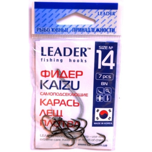 Гачки Лідер ФІДЕР KAIZU BN, №14, (7шт) Гачки Лідер ФІДЕР KAIZU BN, №14, (7шт)