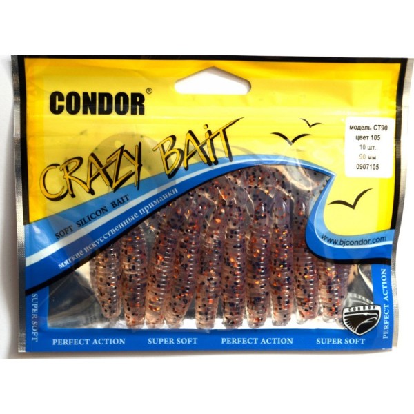 Твистер Condor Crazy bait CT90, длина 90мм, цвет № 105
