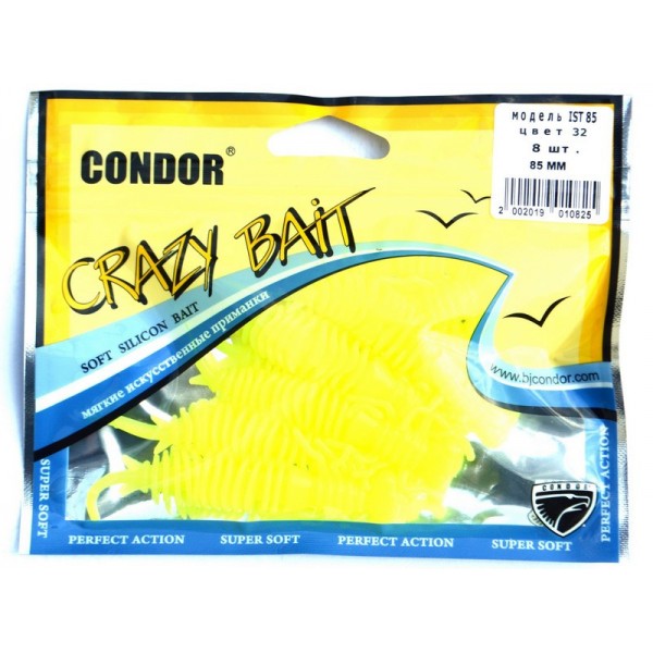 Їстівна силіконова принада Condor IST-85, 85мм, 8шт., колір № 32 Їстівна силіконова принада Condor IST-85, 85мм, 8шт., колір № 32