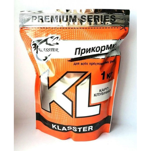 Рыболовная прикормка KLASSTER PREMIUM Карп, 1кг, карп-клубника Рыболовная прикормка KLASSTER PREMIUM Карп, 1кг, карп-клубника