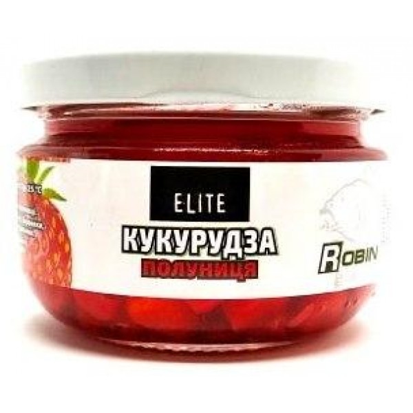 Рыболовная наживка Кукуруза ELITE ROBIN стекло 125г., клубника