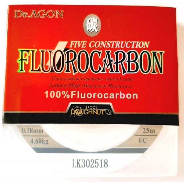 Флюорокарбон Dr.AGON FIVE CONSTRUCTION, 25м, діаметр 0,18мм Флюорокарбон Dr.AGON FIVE CONSTRUCTION, 25м, діаметр 0,18мм