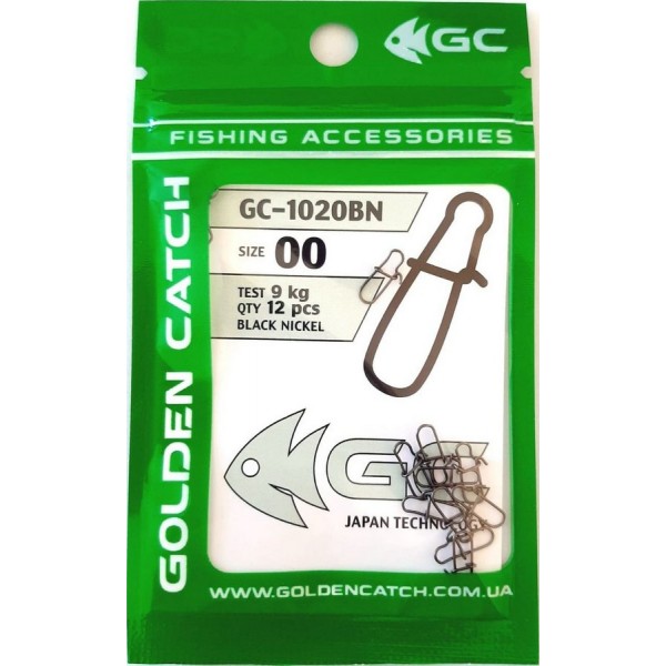 Застежка для снастей Golden Catch американка 1020BN (10-12 шт), размер № 00