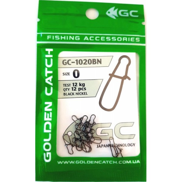 Застежка для снастей Golden Catch американка 1020BN (10-12 шт), размер № 0 Застежка для снастей Golden Catch американка 1020BN (10-12 шт), размер № 0