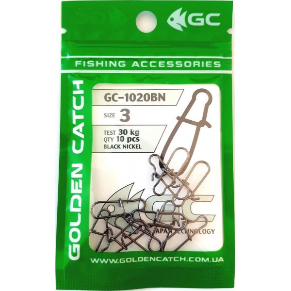 Застібка для снастей Golden Catch американка 1020BN (10-12 шт), розмір № 3