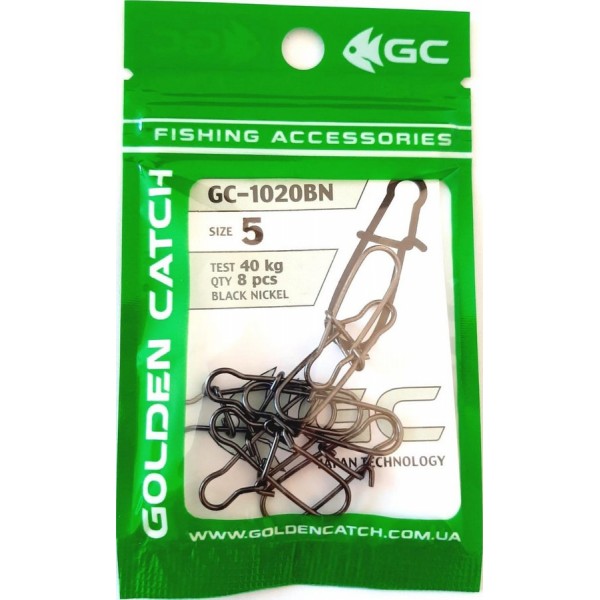 Застежка для снастей Golden Catch американка 1020BN (10-12 шт), размер № 5 Застежка для снастей Golden Catch американка 1020BN (10-12 шт), размер № 5