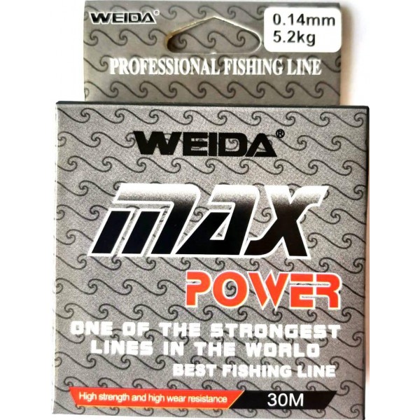 Леска для рыбалки Weida Max Power, 30м. , диаметр 0,14мм Леска для рыбалки Weida Max Power, 30м. , диаметр 0,14мм