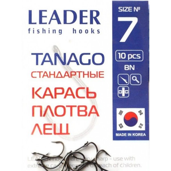 Гачки для риболовлі Лідер TANAGO BN, № 7 (10шт.) Гачки для риболовлі Лідер TANAGO BN, № 7 (10шт.)