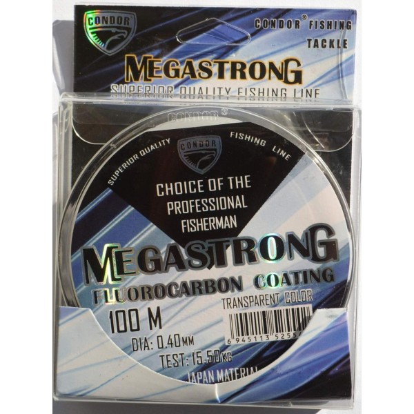 Волосінь Condor MegaStrong Fluorocarbon Coating 100м, діаметр 0,40мм Волосінь Condor MegaStrong Fluorocarbon Coating 100м, діаметр 0,40мм