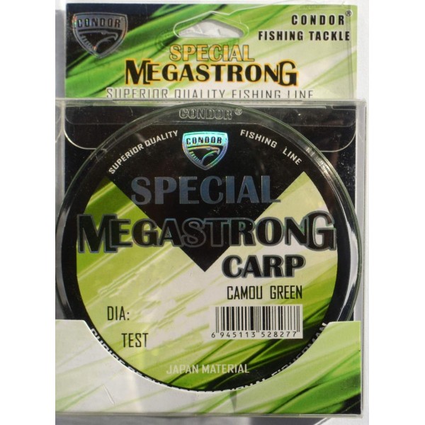Леска рыболовная Condor MegaStrong Special Carp CAMOU GREEN, 300м , диаметр 0,30мм Леска рыболовная Condor MegaStrong Special Carp CAMOU GREEN, 300м , диаметр 0,30мм