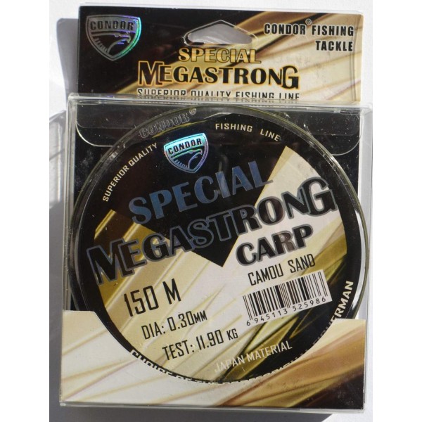 Волосінь Condor MegaStrong Special Carp CAMOU SAND, 150м , діаметр 0,30мм Волосінь Condor MegaStrong Special Carp CAMOU SAND, 150м , діаметр 0,30мм