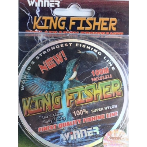 Леска King Fisher Winner, 100м, диаметр 0,40мм Леска King Fisher Winner, 100м, диаметр 0,40мм
