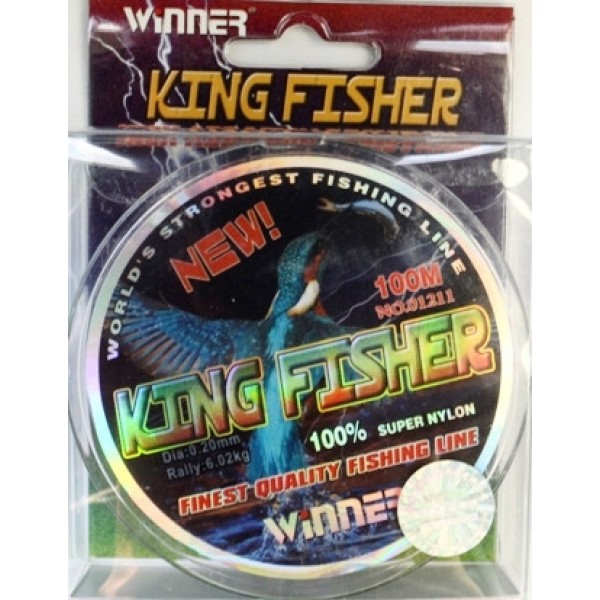Леска King Fisher Winner, 100м, диаметр 0,20мм Леска King Fisher Winner, 100м, диаметр 0,20мм