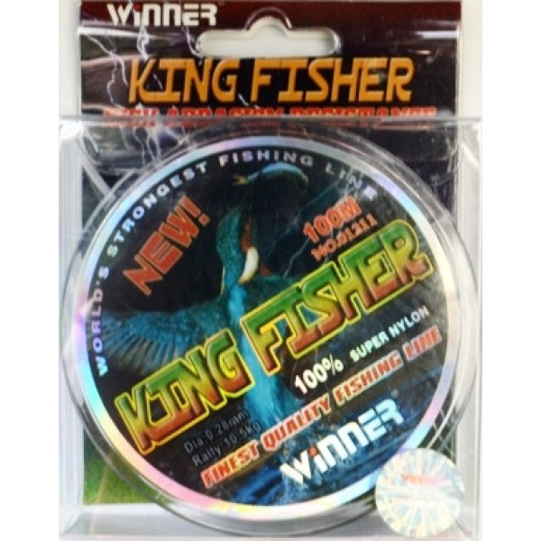 Леска King Fisher Winner, 100м, диаметр 0,28мм Леска King Fisher Winner, 100м, диаметр 0,28мм