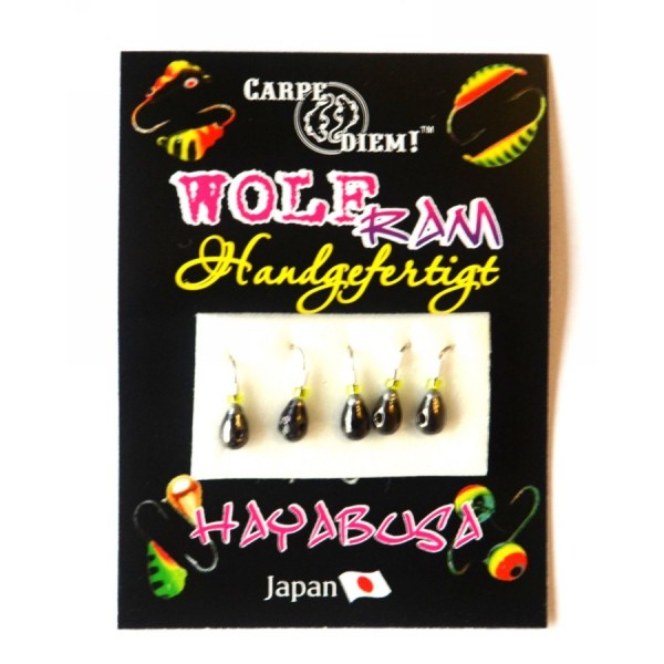 Мормишка Carpe Diem Крапля, вольфрамова, з отвором кр. № 18 5шт Black 3mm 0,4 g 022-030-1