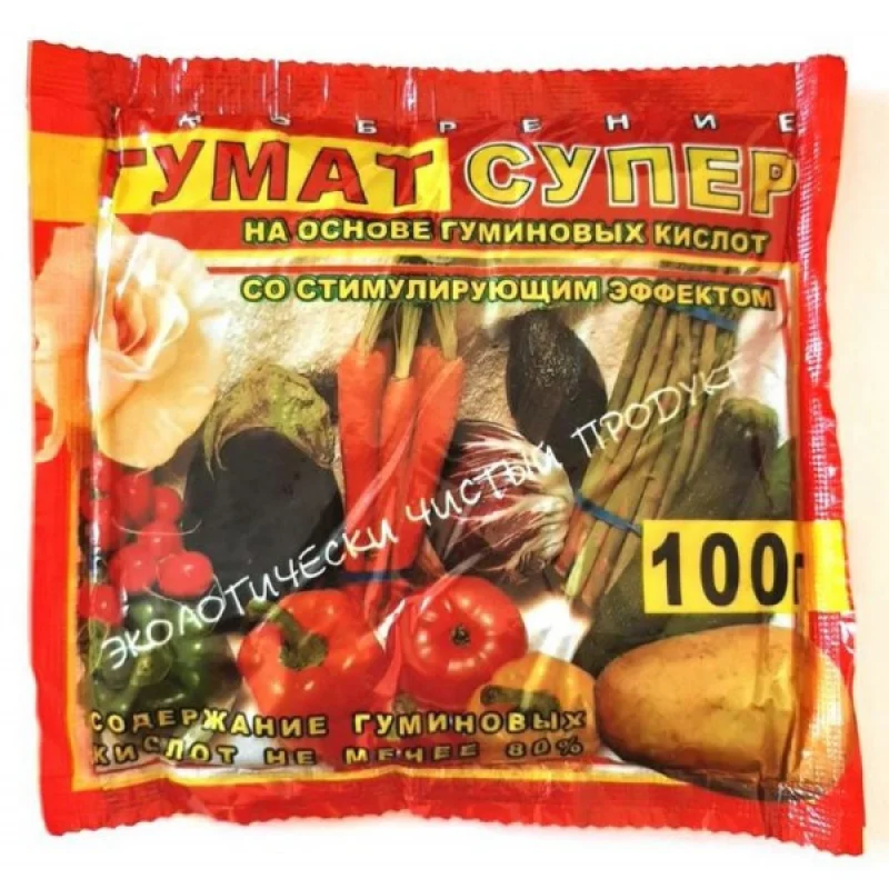 Стимулятор росту Гумат супер, 100 г