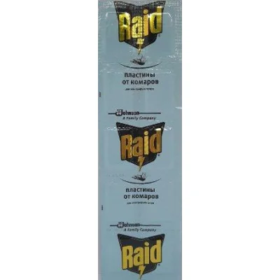 Пластина от комарив Raid без запаху, 10шт/уп