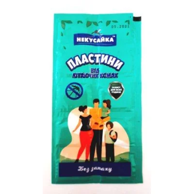 Пластина от комарив Некусайка для всиеи родини без запаху, 10шт/уп