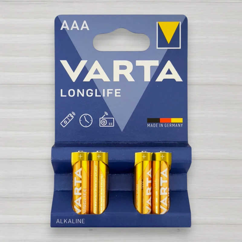 Щелочная батарейка Varta Longlife alkaline LR3, AAA, 1,5 В, 4 шт./уп.