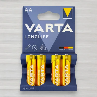 Батарейка лужна Varta Longlife alkaline LR6, AA, 1,5V, 4шт/уп