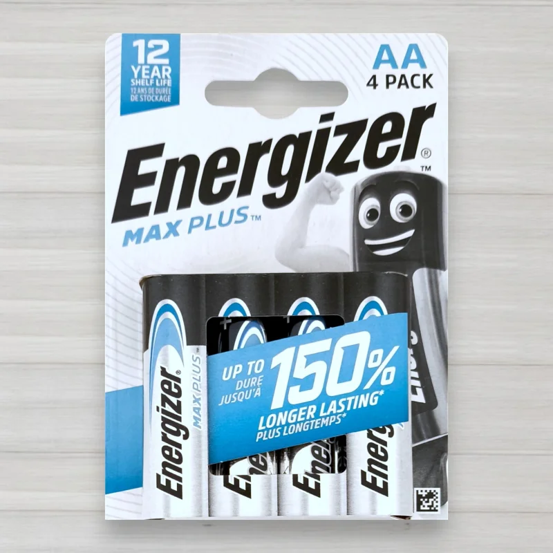 Щелочные батарейки Energizer Max Plus LR6 AA 1,5 В, 4 шт. в упаковке