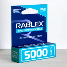 Аккумулятор Rablex 21700 Li-ion, 5000 мАч, 3,7 В