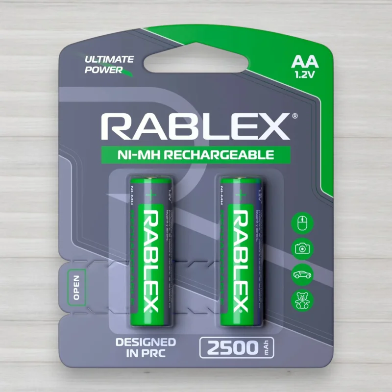 Аккумулятор Rablex AA HR6 Ni-MH, 2500 мАч, 1,2 В, 2 шт./уп.
