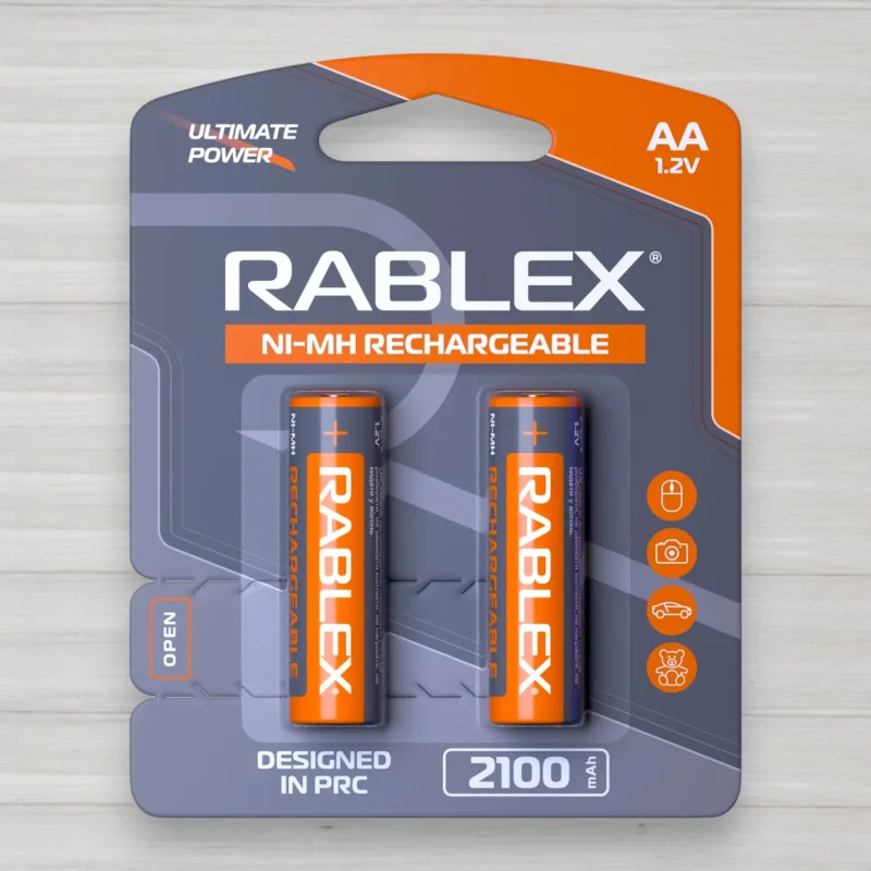 Аккумулятор Rablex AA HR6 Ni-MH, 2100 мАч, 1,2 В, 2 шт./уп.