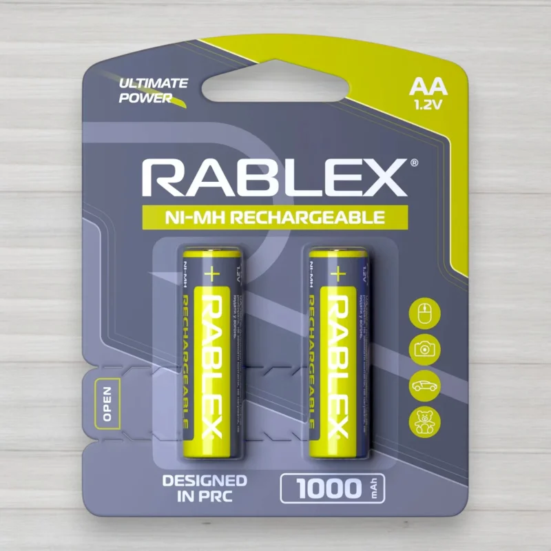 Аккумулятор Rablex AA HR6 Ni-MH, 1000 мАч, 1,2 В, 2 шт./уп.