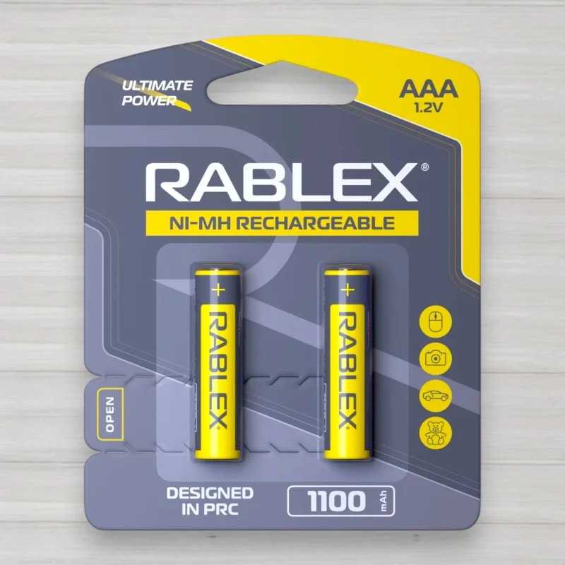 Аккумулятор Rablex AAA HR3 Ni-MH, 1100 мАч, 1,2 В, 2 шт./уп.