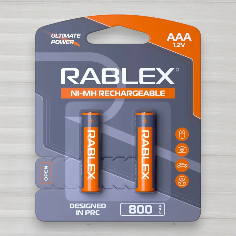 Аккумулятор Rablex AAA HR3 Ni-MH, 800 мА·ч, 1,2 В, 2 шт./уп.
