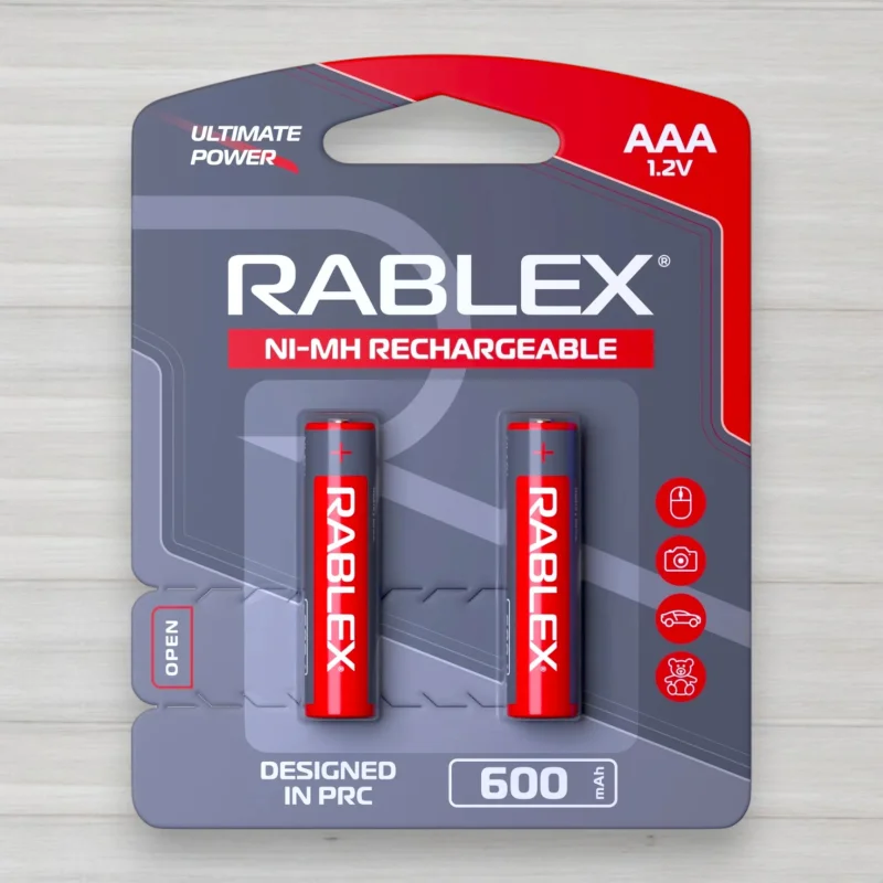 Аккумулятор Rablex AAA HR3 Ni-MH, 600 мАч, 1,2 В, 2 шт./уп.