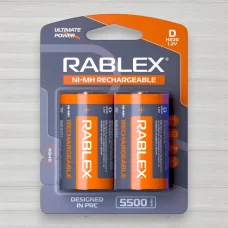 Аккумулятор Rablex D HR20 Ni-MH, 5500 мАч, 1,2 В, 2 шт./уп.