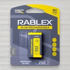 Аккумулятор Rablex «Крона» 6HR61 Ni-MH, 250 мА·ч, 9 В